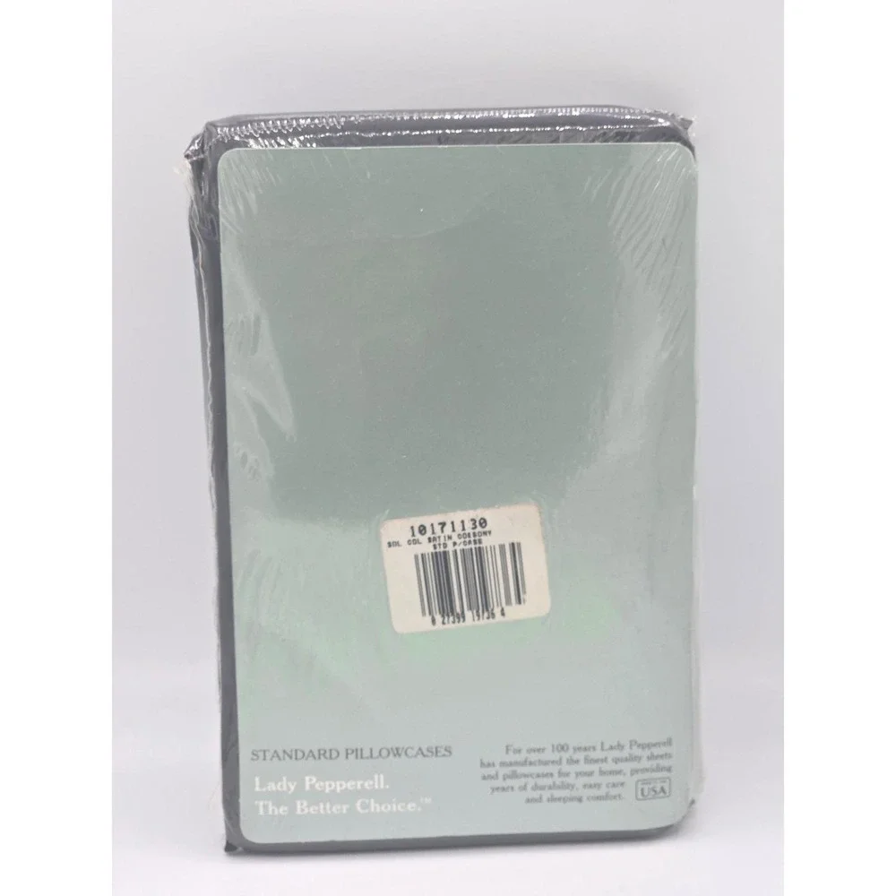 Vintage Lady Pepperell Luxury 200 Percale‎ Pillowcases - Ebony - New Sealed